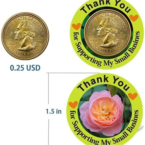 8/$20 1.5" Thank You Stickers 100ct Round Labels - Picture 4 of 5